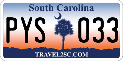 SC license plate PYS033