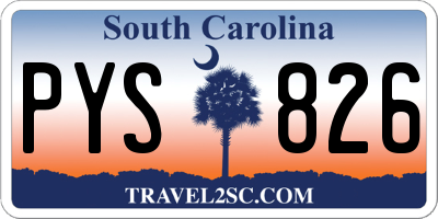 SC license plate PYS826