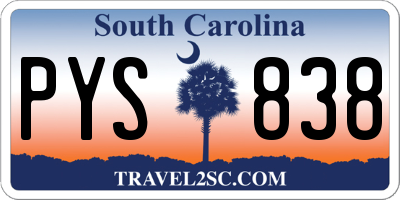 SC license plate PYS838