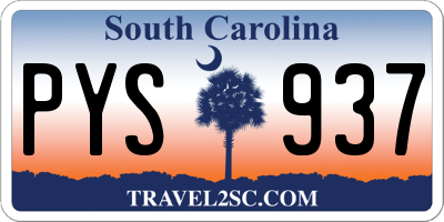SC license plate PYS937