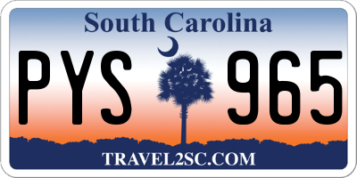 SC license plate PYS965