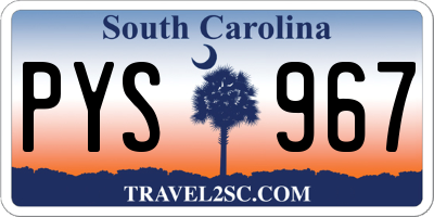 SC license plate PYS967