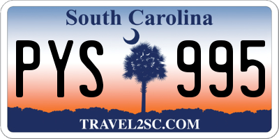 SC license plate PYS995