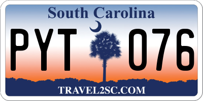 SC license plate PYT076