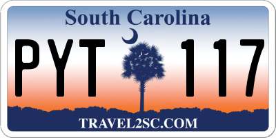 SC license plate PYT117