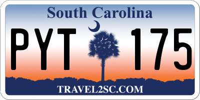 SC license plate PYT175
