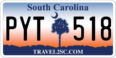 SC license plate PYT518