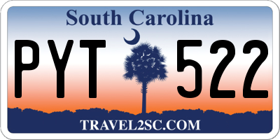 SC license plate PYT522