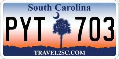 SC license plate PYT703