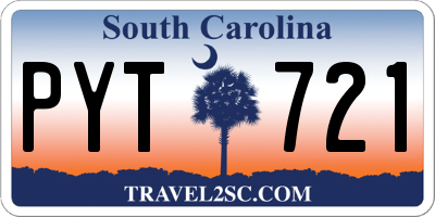SC license plate PYT721