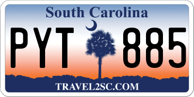 SC license plate PYT885