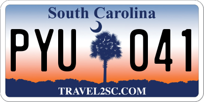 SC license plate PYU041