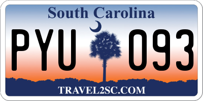 SC license plate PYU093