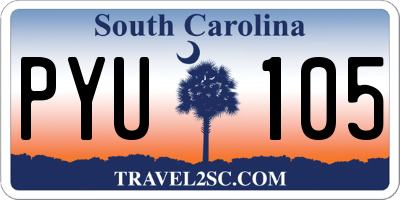 SC license plate PYU105