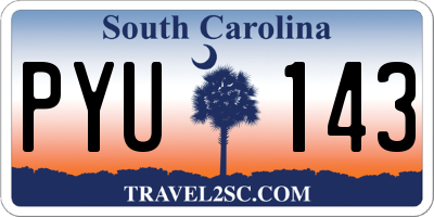 SC license plate PYU143