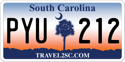 SC license plate PYU212
