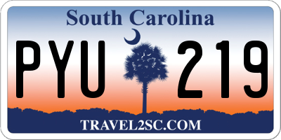 SC license plate PYU219