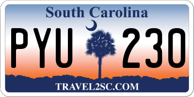 SC license plate PYU230