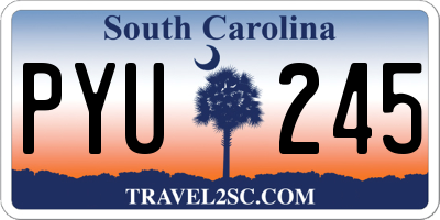 SC license plate PYU245