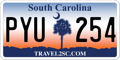 SC license plate PYU254