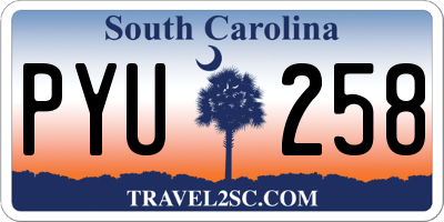 SC license plate PYU258