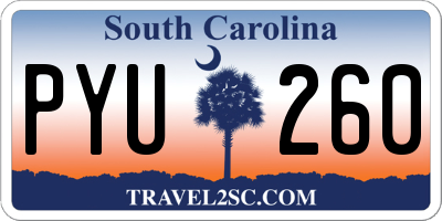 SC license plate PYU260