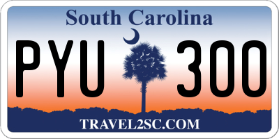 SC license plate PYU300