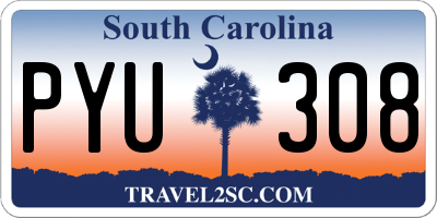 SC license plate PYU308