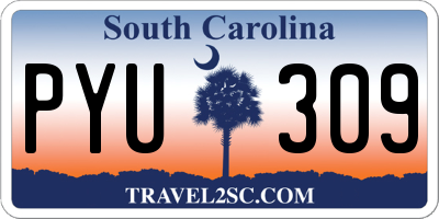 SC license plate PYU309