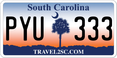 SC license plate PYU333