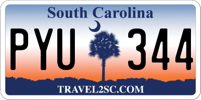 SC license plate PYU344
