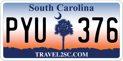 SC license plate PYU376