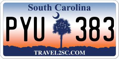 SC license plate PYU383