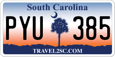 SC license plate PYU385