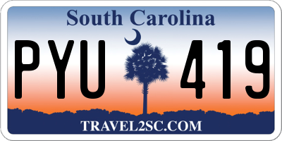 SC license plate PYU419