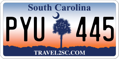 SC license plate PYU445