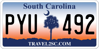 SC license plate PYU492