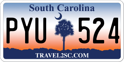 SC license plate PYU524