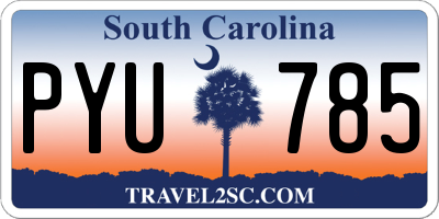 SC license plate PYU785