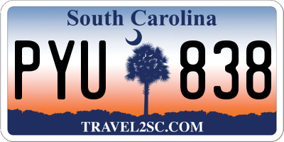 SC license plate PYU838