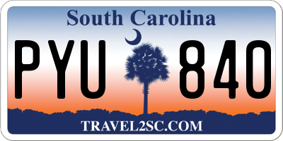 SC license plate PYU840