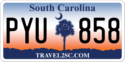 SC license plate PYU858