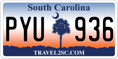 SC license plate PYU936