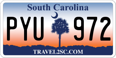 SC license plate PYU972