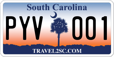 SC license plate PYV001
