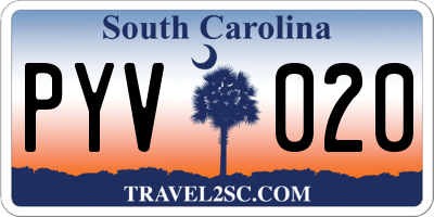 SC license plate PYV020