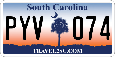 SC license plate PYV074