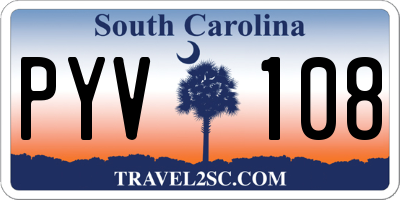 SC license plate PYV108