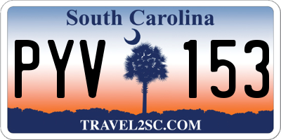 SC license plate PYV153