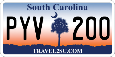 SC license plate PYV200